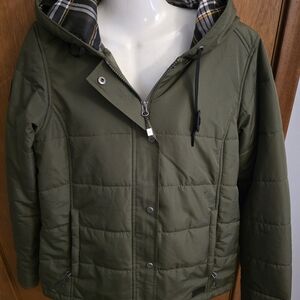 Roots Olive Quilted Jacket with Logo Patch